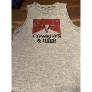 Women's Emery Rose Cowboys & Beer Tank Top Size S